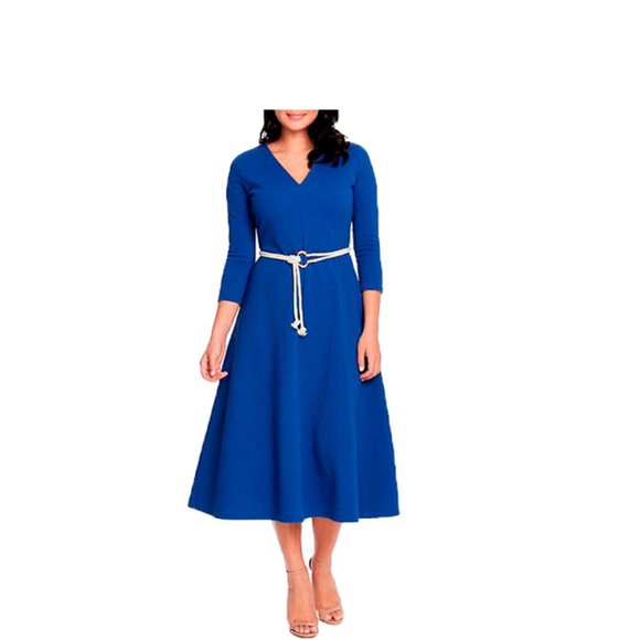 Chaus 3/4 Sleeve V-Neck Dress With Belt Size L NWT - Picture 1 of 5